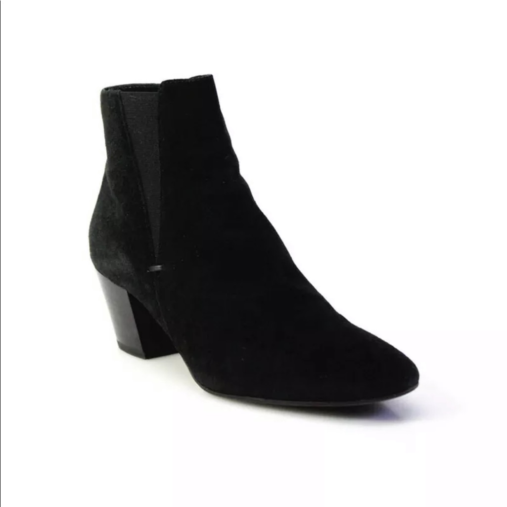 Aquatalia Italian Black Leather Booties Boots 9